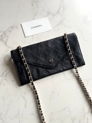 絕版中古包 Chanel 黑色信封斜背包 單肩包 錢包 側背包 古董包