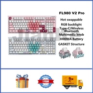 FL · ESPORTS FL980 V2 Pro Wireless Mechanical Keyboard 95% Hot swappable RGB GASKET Custom Gaming Ke