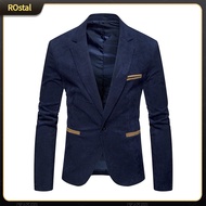 Men Casual Suit Jacket Everyday Style Suit Coat Mens Corduroy Patchwork Color Suit Jacket with Pocke