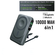 Ego AllyDelivery 4 Magsafe 3c Certified 10000mAh 6in1 powerbank With Built-in Lightning cable Typec 