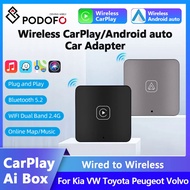 Podofo Carplay Ai Android Auto Wireless Streaming สำหรับ VW Audi Toyota Honda Strong WiFi Bluetooth Voice Assistant