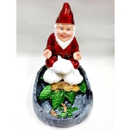 8" Lucky Dwarf with Garlic Meditating Dwarf