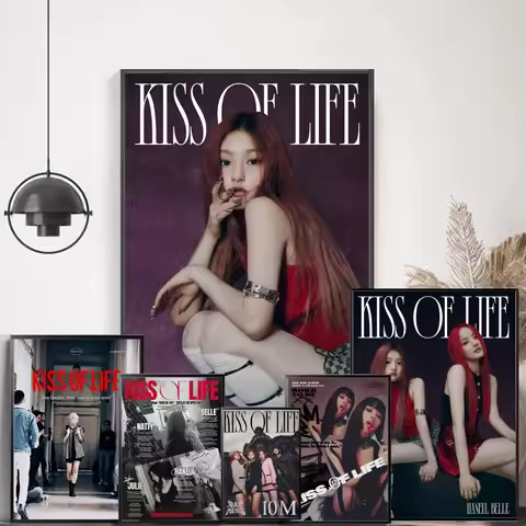 Kpop Girl Group Kiss Of Life Vintage Posters Sticky Vintage Room Home Bar Cafe Decor Kawaii Room Dec