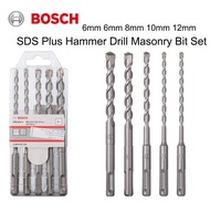 Bosch 5pcs Hammer Drill Masonry Bit Set 6mm 8mm 10mm Concrete SDS Plus Rotary Drill Bit Tungsten Carbide Drill Bits for Concrete Walls