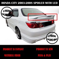 HONDA CITY 2003-2008 OEM LOOK SPOILER WITH LED FIBER SKIRT LIP BODYKIT