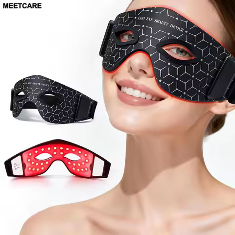 Red Light Eye Mask 630NM 850NM LED Eye Red Light Therapy Eye Mask with 5Modes Massager for Relieve E