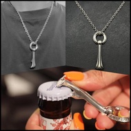 Silver 925 Cone Bottle Opener Necklace Vintage Punk Gothic Rock Accessories Street Hip Hop Jewelry C
