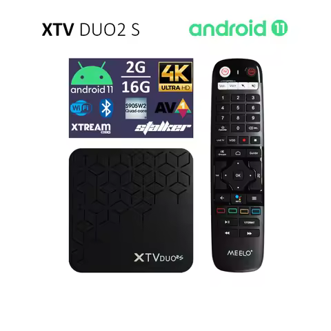 XTV DUO2 S Android 11 Live TV Box Support Xtreamcodes Stalker IPTV S905W2 2G 16G SPDIF 4K UltraHD DU