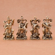 4pcs pure brass retro Four Heavenly Kings ornaments, copper carving crafts, tea pets, decorative orn
