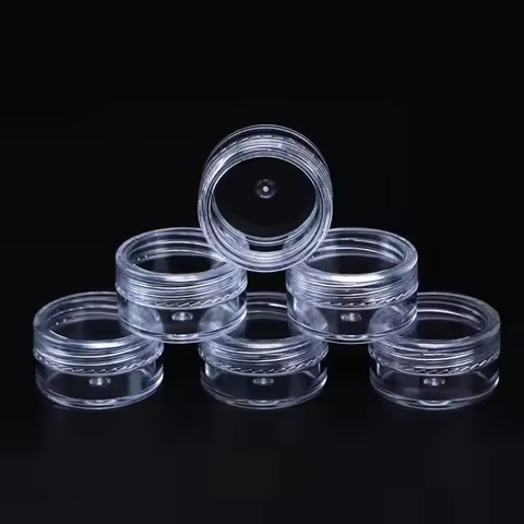 100pcs 20g 15g 10g 5g 3g Mini Cream Containers Clear Plastic Cosmetic Cream Jars Empty Makeup Pot Ey
