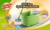 3M Scotch-Brite™ 2 in 1 Eco Spin Mop Bucket 1+1 Free Mop Refill