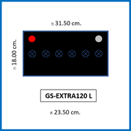 🎖แบตเตอรี่รถยนต์ GS รุ่น EXTRA120L / R ชนิดHB 80Ah. พร้อมใช้-เติมน้ำน้อย /สำหรับรถปิคอัพ SUV 2200-25