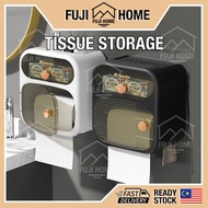 🏠READY STOCK🏠Bathroom Storage Box Wall-mounted Tissue Holder Toilet Paper Roll Tissue Box Holder Wat