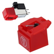 bafuvn ATN91R Needle Replacement for AT91R Moving Magnet Cartridge 0.6mil Conical Record Player Red