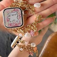 1pc Compatible Band, Women's Elegant Pendant Bracelet, Gold, Compatible With Apple Watch Band 38/40/