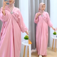 Ariel GAMIS KAFTAN LEBARAN OVERSIZE DRESS Long Tops Women SATIN SILK PREMIUM (AMD)