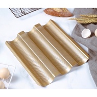 Non-stick carbon steel tray for baking baguette
