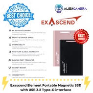 Exascend Element 1TB / 2TB / 4TB Portable Magnetic SSD with USB 3.2 Type-C Interface (Black / Rose G