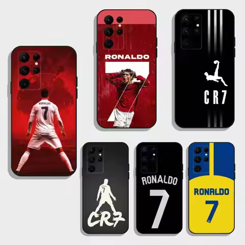 Player R-Ronaldo C-CR7 Phone Case For Samsung S26,S25,S24,S23,S22,S30,S21,Ultra,Plus,FE 5G Black Sof
