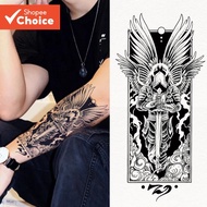Temporary Tattoo - Waterproof Black Knight Wings Design Sticker, Arm Art for Men & Women