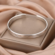 Sterling Silver 9999 Glossy Bracelet Fashion Silver Bracelet Bracelet Simple Gift Opening Concubine 