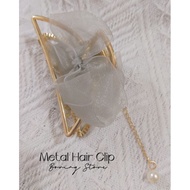 网纱珍珠吊坠抓夹Ribbon pearl hair clip