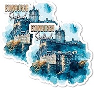 Edinburgh Scotland Magnet 4 Inch 2-Pack Castle Royal Mile – Strong Vinyl Decorative Travel Magnets f