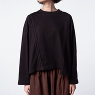 Black Long Sleeve Asymmetrical Top - Grace - Asymmetrical Long Sleeve Black Top