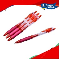 (4pcs) 0.7mm Pen Merah Dakwat Cair, Red Gel Pen, Pen Merah Gel
