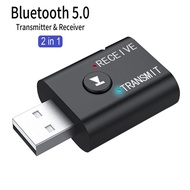 3in1 Mini Wireless Bluetooth Receiver Adapter V5.0 Audio Transmitter Stereo Bluetooth Dongle Aux Usb 3.5mm For Car Laptop Pc