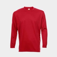 OREN SPORT QD5405 RED 100% MICROFIBER JERSEY QUICKDRY ROUND NECK LONG SLEEVE TSHIRT UNISEX MERAH LEN