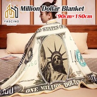 【SG】Million Dollar Bill Blanket Money Throw Blanket with Free Storage Bag for Kids and Adults Funny 