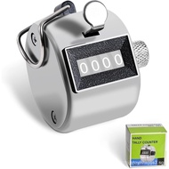 Metal Tally Counter Clicker Counter Handheld Pitch Counter, Manual Mechanical 4-Digit Number Click C