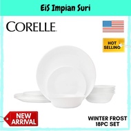💖🔥(Ready Stock) Corelle Livingware Winter Frost White 18pcs Dinnerware Set Tableware Plate Pinggan Corelle Mangkuk