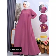 Dress Gamis Muslimah Casual Midi Pamela Bahan Linen Premium Busana Fashion Pakaian Wanita Terbaru