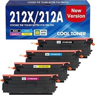 212X 212A Toner Cartridges 4 Pack Compatible for HP 212X 212A W2120X W2120A (with Chip) for Color En