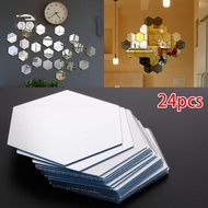 【MMAL】Creative Hexagon Mirror Sticker Selfadhesive Mosaic Tiles for Personalized Decor