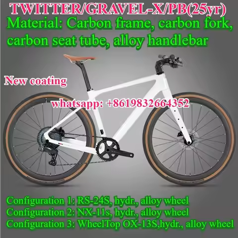TWITTER Gravel-X Electronic Transmission,M6250-12Speed Flat Handle Carbon Fiber Road Bike Gravel Bik