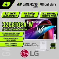 LG 32G810SA-W 32-Inch UltraGear™ IPS 4K UHD 144Hz 1ms G-sync Compatible HDR 400 AI Smart Gaming Moni