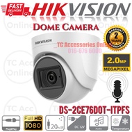 HIKVISION DS-2CE76D0T-ITPFS 2MP 1080P Full HD Indoor IR Dome Audio Build-in Mic TVI Camera