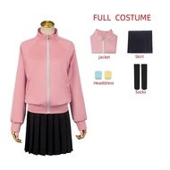 FCGotou Hitori Cosplay Bocchi The Rock Gotou Hitori Cosplay Costume JK Uniform Pink Jacket Skirt Wig