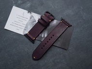 磨砂紫色簡約款蘋果Applewatch錶帶Ultra錶帶 手工牛皮客製化禮物