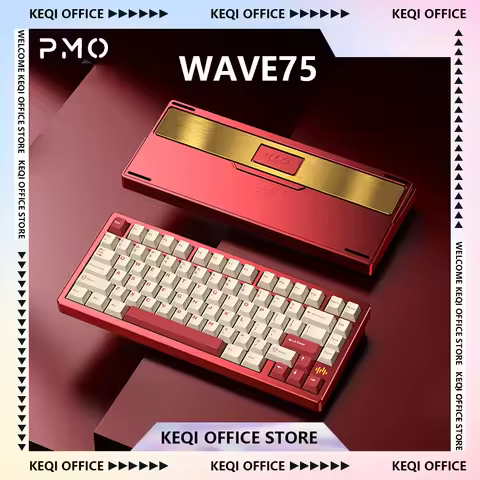 PMO WAVE75 Mechanical Keyboard Wireless 3Mode RGB CNC E-sports Gaming Keyboard Customize Gamer Offic