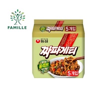 5 Packs of Nongshim Chapagetti Black Soy Noodles - Korea