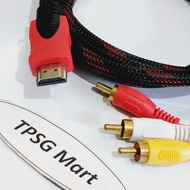 Đầu HDMI ra 3 AV (Cái) / Cáp HDMI ra 3 AV (Đực) 1.5m / (Chuẩn 3AV - 3RCA - RGB)
