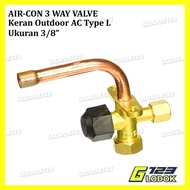 keran kran valve ac freon outdoor autdor 3 way 1/4 3/8 r22 r32 r410 - type l bengkok packing bubble