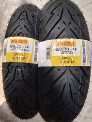 Paket AEROX PIRELLI ANGEL SCOOTER 120 70 14 dan 150 70 14 Ban Luar Motor TUBELESS FREE PENTIL ORIGINAL BARU