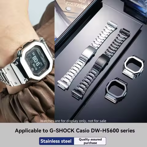 DW-H5600 stainless steel Case & Strap Mod kitFor Casio G-SHOCK Heart Rate Square Men' Modified metal