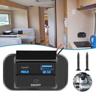 屯京 - 改裝USB車充 汽車 USB 充電器 快充車充 12V 24V 車用充電器 防水 USB 車充 雙口快充車充 (平行進口)