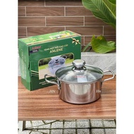 430 stainless steel pot with 18cm glass lid bottom